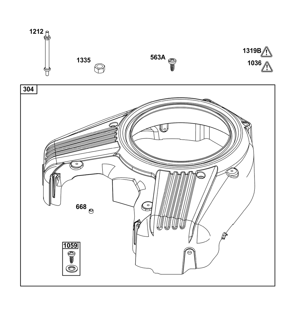 Blower Housing Group Diagram and Parts List for 54E177-0008-J1  Briggs and Stratton Engine